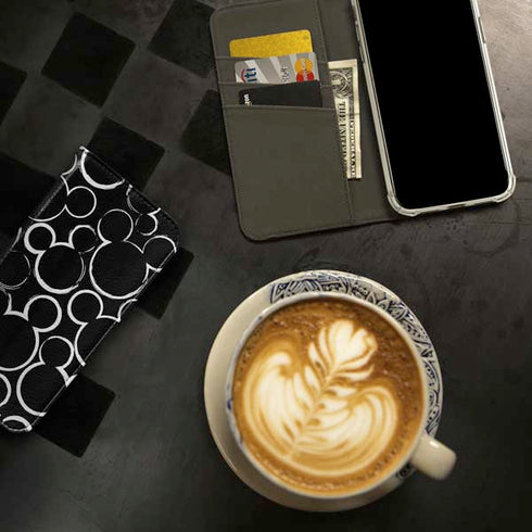 Disney Mickey Mouse Logo Pattern iPhone 15 Pro Max Folio Case